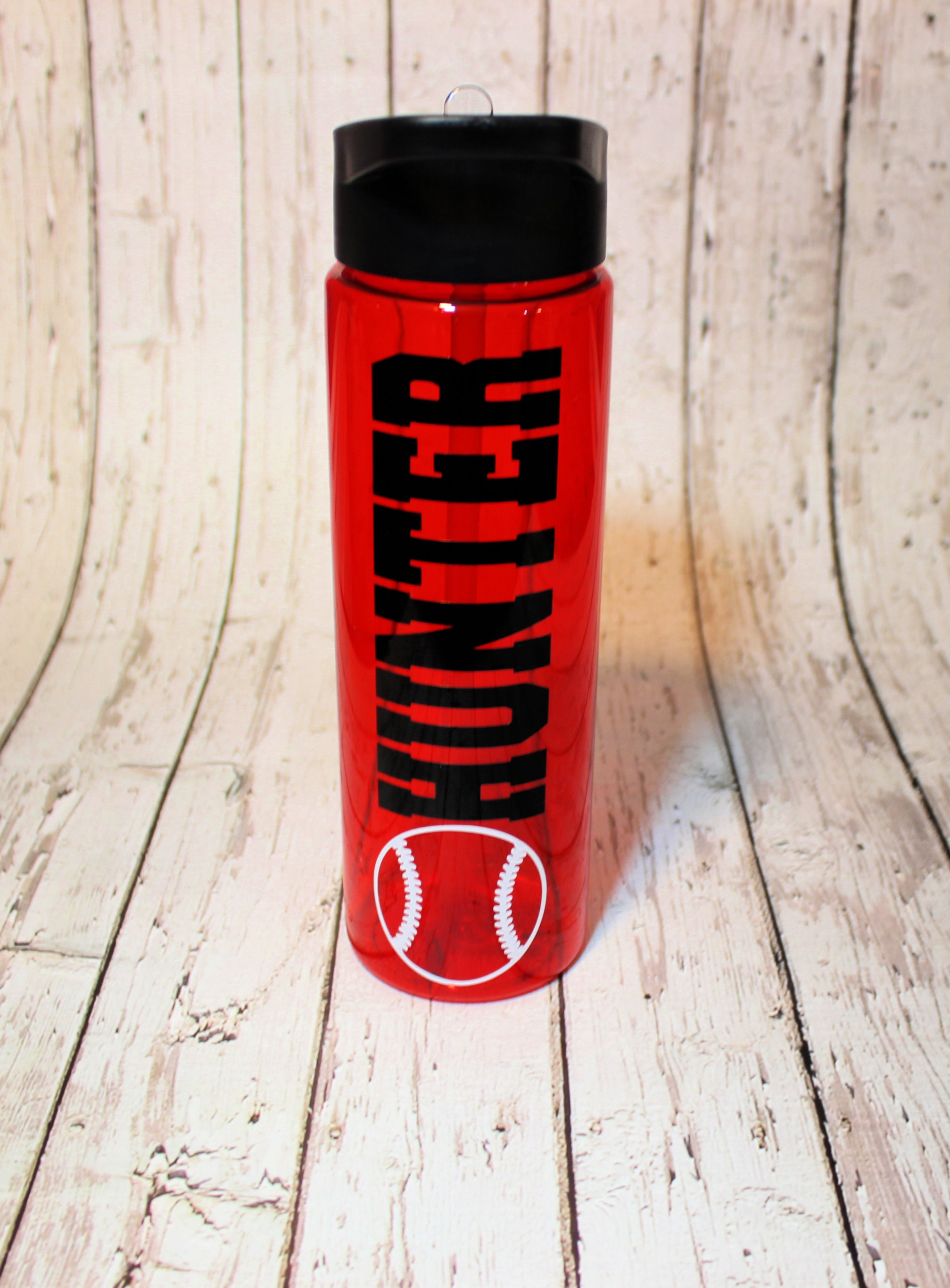 Personalized Softball Plastic Water Bottle Baseball Etsy