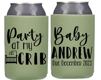 Party at my Crib Baby Shower Favor,  Gender Reveal Party Favor, Baby Shower Can Coolers, Baby Reveal Party Beer Insulator, Baby Shower Favor