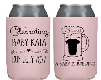 A Baby is Brewing Shower Favor,  Gender Reveal Party Favor, Baby Shower Can Coolers, Baby Reveal Party Beer Insulator, Baby Shower Favor