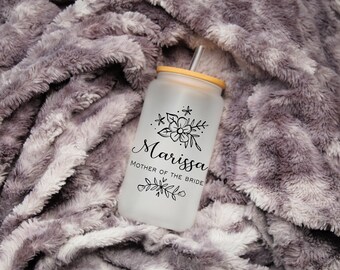 Personalized Iced Coffee Glass Can: Custom Bridal Party Gift