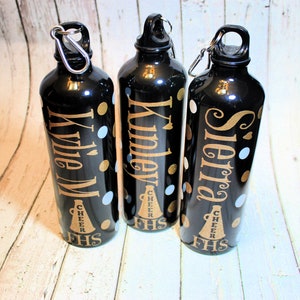Personalized Cheer Aluminum Water bottle, Cheer Team Gift, Cheer Coach's Gift, Cheerleader Birthday Party Favor, Cheerleader water bottle image 1