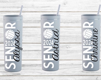 Volleyball Senior Gift Class of 2026, Personalized Graduation Gift, Custom Gift for Seniors, High School Graduation gift, 18 oz acrylic,