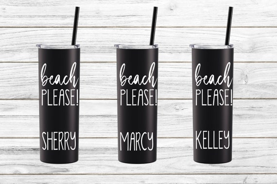 Girls Weekend, Girls Trip, Vacation Tumblers, Beach Please Personalized Cup with Straw, Vacation Tumbler, Bachelorette Trip Party Favor Il_570xn