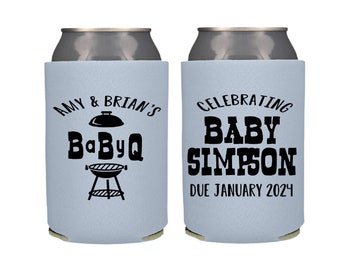 BBQ Baby Shower Favor, Barbecue Baby Shower Can Cooler, BaBy Q Party
