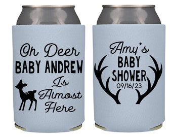 Oh Deer Baby Shower Favor,  Gender Reveal Party Favor, Baby Shower for Boy Can Coolers