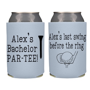 Let&#39;s Par Tee Bachelor Party Can Coolers, Golf Weekend Gift, Custom Bachelor Party Favors, Golf Beer Hugger, Golf Tournament Can Cooler