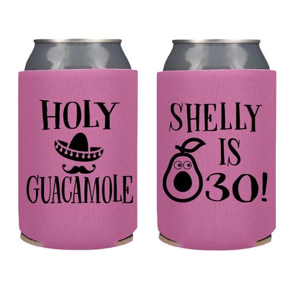 Holy Guacamole Can Coolers, Mexican Theme Birthday Party Favor, Mexico