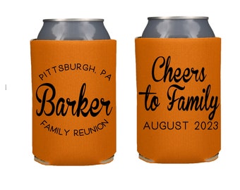 Cheers To Family Reunion Can Coolers, Family Party Beer Huggers, Family Vacation Can Coolers, Family Party Favors
