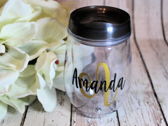 Personalized Wine Tumbler with straw | Custom Travel Wine Cup | Bridal Party Gift | Bridesmaid Tumbler | Bachelorette Party | Wedding Cup Il_570xn