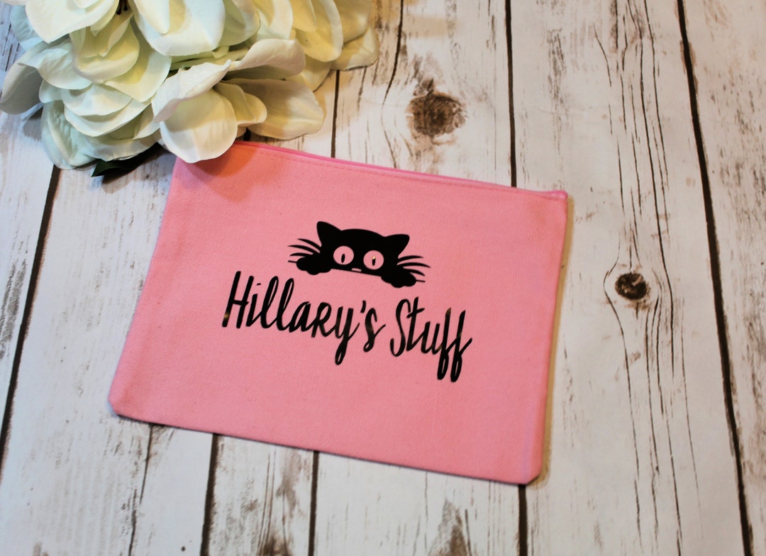 Custom Cat Cosmetic Bag Personalized Cat Make up Bag Etsy