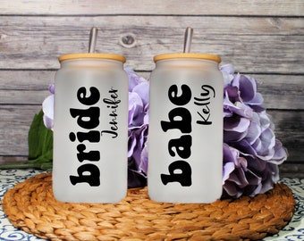 Personalized Frosted Iced Coffee Cup: Bridal Party Gift