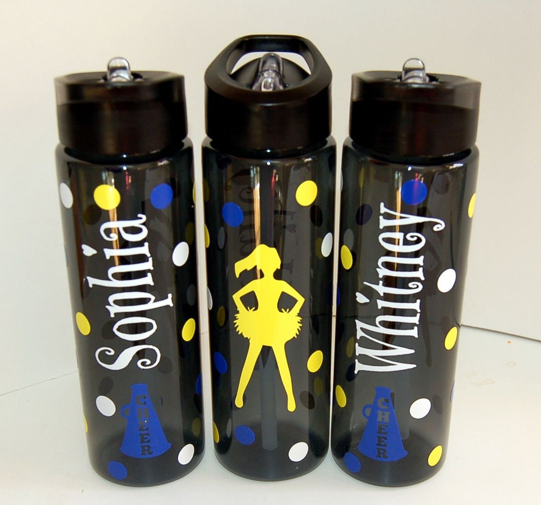 Personalized Cheer Plastic Water Bottle, Cheer Team Gift, Personalized Cheer Birthday Party ...