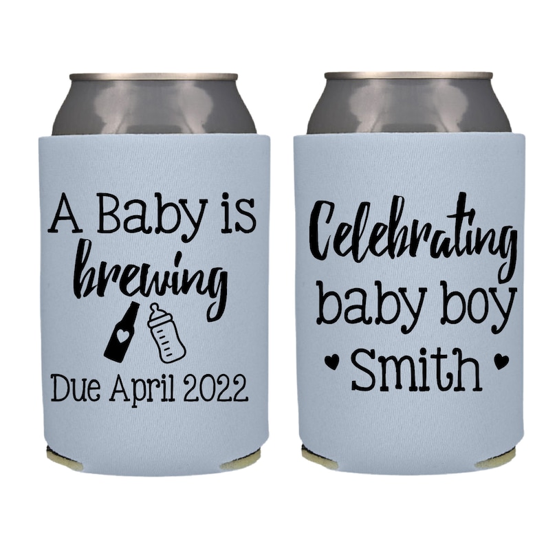 A Baby is Brewing Shower Favor, Gender Reveal Party Favor, Baby Shower Can Coolers, Baby Reveal Party Beer Insulator, Baby Shower Favor image 1