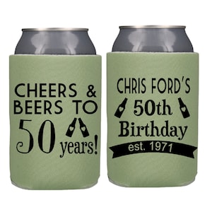Birthday Can Cooler, Personalized Birthday Favors, Custom Party Favors, Birthday Can Coolers