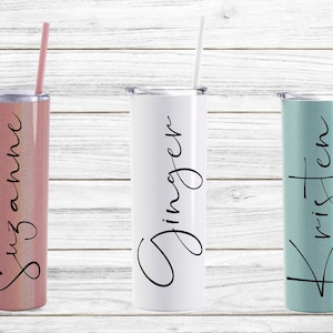 Custom Personalized Tumbler, Bridesmaid Tumbler with Straw, Vacation Cups, Bachelorette Party, Wedding, Birthday Cup, Girl&#39;s Trip