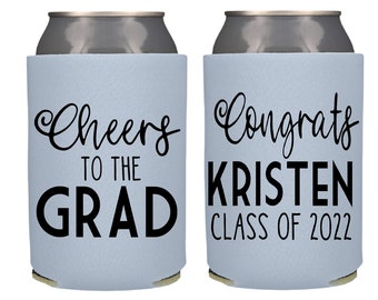 Cheers to the Graduate Graduation Can Coolers, Personalized Graduation Party Favors, Class of 2024 Graduate Beer Insulators