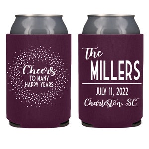 Personalized Wedding Can Coolers, Personalized Anniversary Party Favor Can Cooler,  Rehearsal Dinner