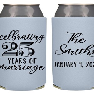 Personalized Anniversary Party Favors, Custom Anniversary Can Coolers, Anniversary Party Favors, Wedding Gift for Guests