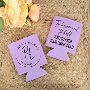 Wedding Favors Cozies, To Have and To Hold Personalized Party Favors, Monogram Wedding Can Coolers, Beer Huggers