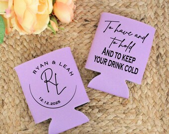 Wedding Favors Cozies, To Have and To Hold Personalized Party Favors, Monogram Wedding Can Coolers, Beer Huggers
