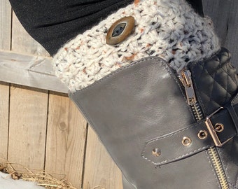 Tweed color boot cuffs