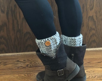 Gray Cable Boot Cuffs