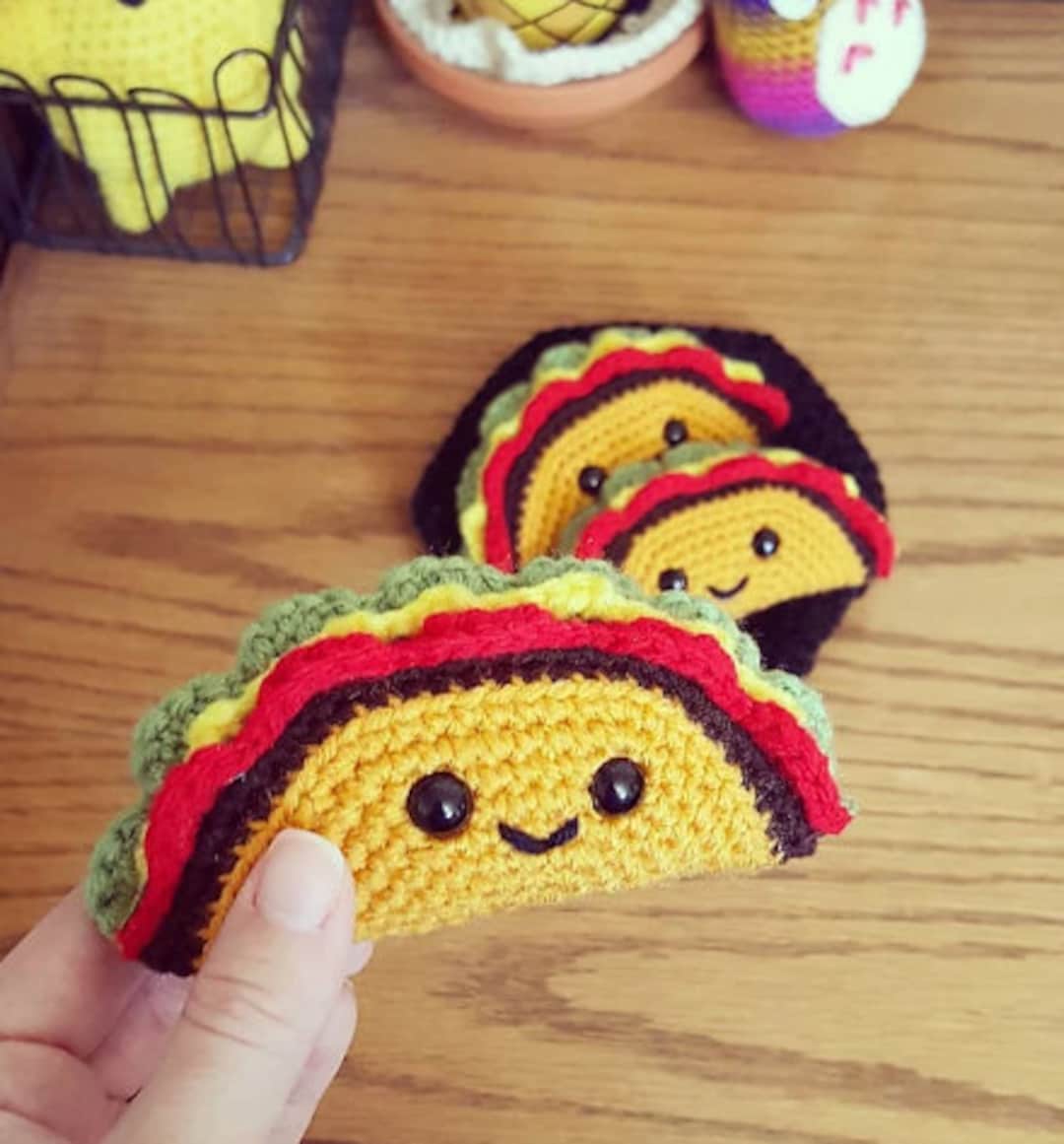Happy Little TACO Crochet Pattern Crochet Food Pattern Etsy