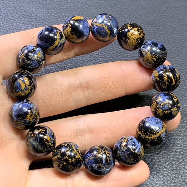 AAAA Bracelet Pietersite naturel authentique de Namibie, Bracelet de 14,8 mm, Bracelet coloré, Bijoux faits à la main