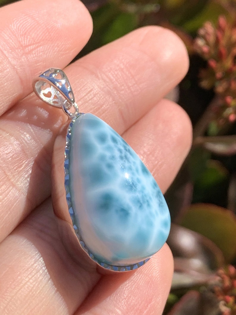 gemstone pendant,blue gemstone pendant,earrings 925silver pendant ring Dominican larimar genuine larimar,ladies pendant,ladies necklace