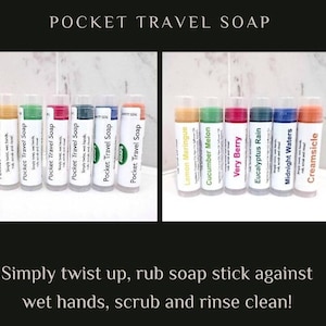 Pocket Sized Travel Soap, Mini Soap, On the go Soap, Outdoors, Traveling,Gift for Everyone, Kids, Him or Her, Soap Stick,Camping Accessories