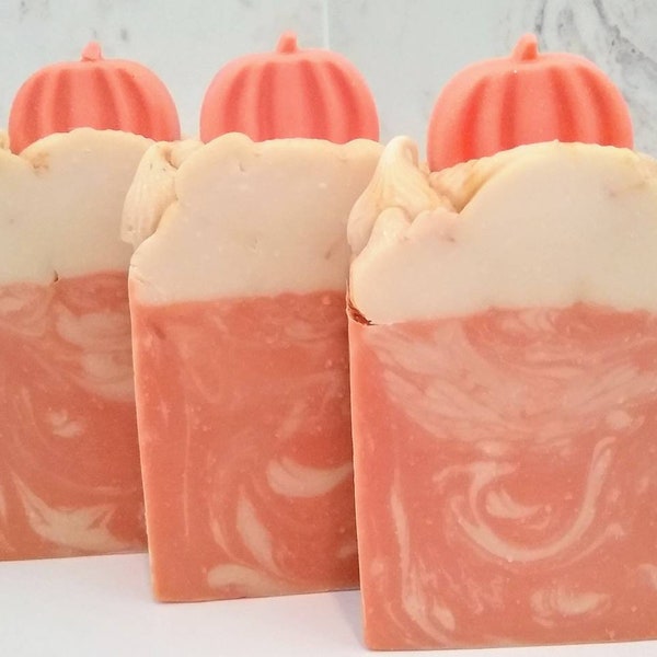 Frosted Pumpkin Fall Artisan Bar Soap, Vegan, Handmade Soap, Handcrafted soap, fall soap, pumpkins, Yummy soap, gift for her, Paraben free
