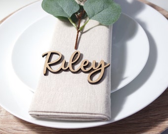 PERSONALISED 3mm MDF (Wood) Laser Cut Place NAMES Font Options | Place Cards | Guest Seating / Plan | Table Setting | Wedding | Reception