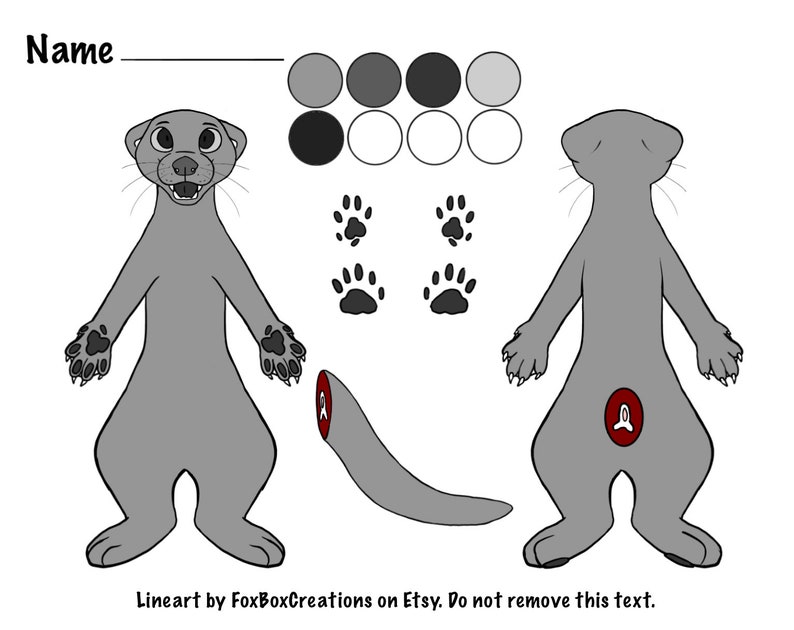 Otter reference sheet base | Etsy