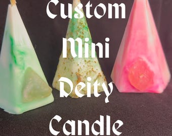 Custom Mini Deity Crystal Candle and Mini Reading - Hand poured soy wax