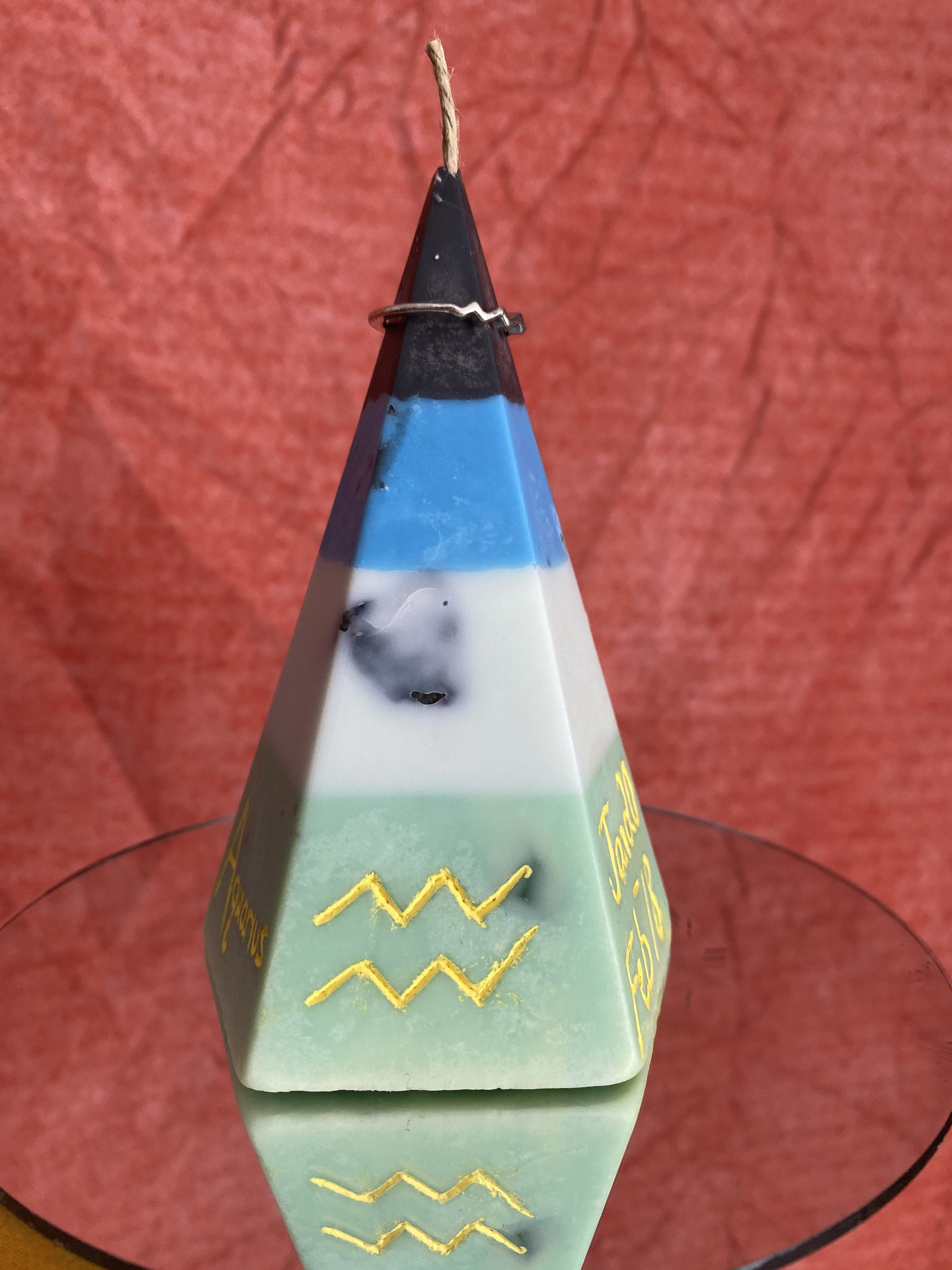 ZODIAC astrology pyramid crystal candle AQUARIUS surprise raw Etsy