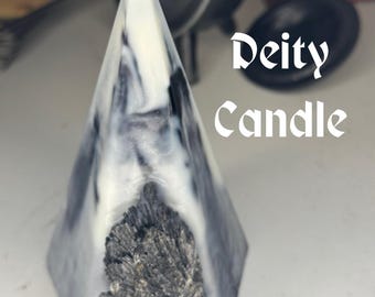 Custom Deity Crystal Candle and Mini Reading - Hand poured soy wax