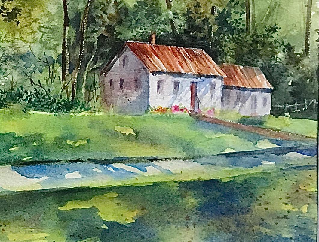 Country Scene WATERCOLOR PAINTING, LANDSCAPE Wall Art, Father’s Day ...