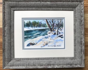SALE Original Painting Village Snow Scene Winter Wood Frame 20x16 Canvas Mid Century Artist Signed Wall Art Vintage SALE Original Painting Village Snow Scene Winter Wood Frame 20x16 Canvas Mid Century Artist Signed Wall Art Vintage
