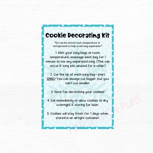 Cookie Decorating Kit Cards Winter| Printable | Instant Download