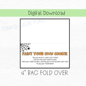 Paint Your Own Cookie Bag Topper | Halloween PYO | Printable | Instant Download