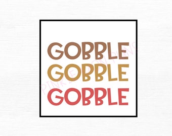 Gobble Gobble Gobble 2x2’’ CIRCLE and SQUARE tags | Printable | Instant Download