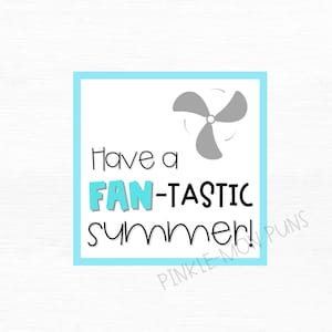 Fan-Tastic Summer | Summer Tag | Bag Tags | Printable | Instant Download