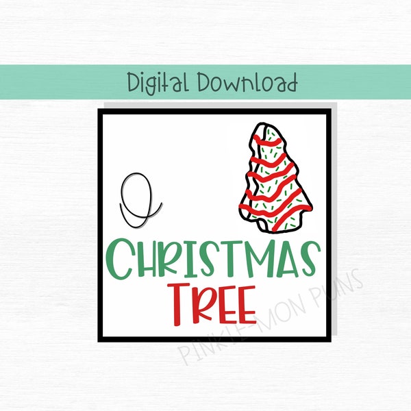 O Christmas Tree Tag | Cookie Tag | Printable | Instant Download