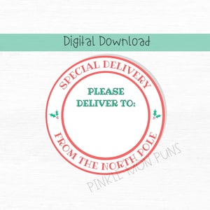 Elf Special Delivery Tags | Cookie Tags | Printable | Instant Download