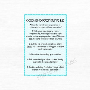 Cookie Decorating Kit Cards | Printable | Instant Download