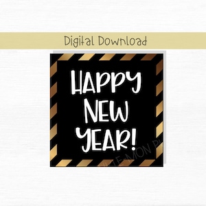 Happy New Year | Cookie Tags | Printable | Instant Download