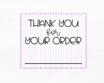 Thank You for Your Order | Colorful Customer Name Cards | Printable | Instant Download