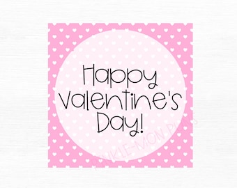 Happy Valentine's Day Tag | Cookie Tags| Printable | Instant Download