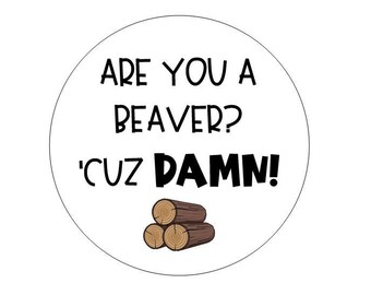 Beaver Valentine 2'' Tag