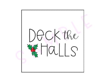 Deck the Halls 2x2’’ CIRCLE and SQUARE tags | Printable | Instant Download